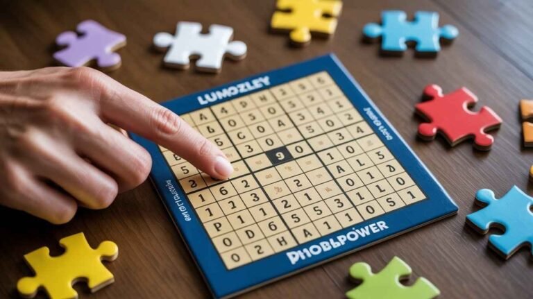 An engaging visual of a puzzle game involving numbers and letters, emphasizing strategic thinking, with colorful puzzle pieces as decoration. This highlights the theme of Top Puzzle Games That Boost Your Brainpower.