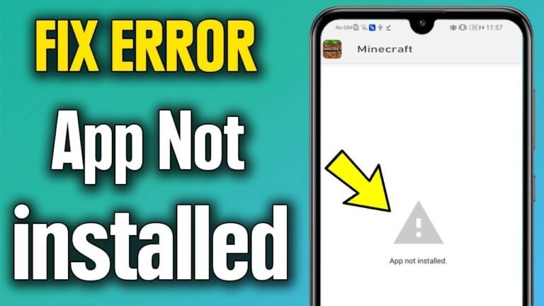 A troubleshooting graphic featuring a smartphone with an "App not installed" warning, used to illustrate an [App Not Installed Error Fix Android].