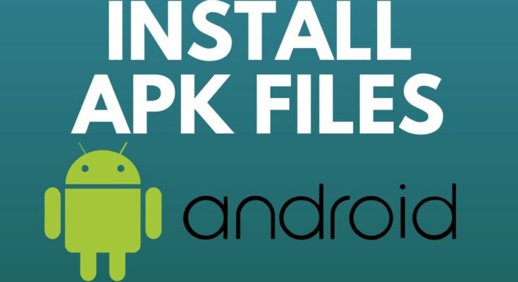 A professional banner featuring the Android mascot and bold text that says "INSTALL APK FILES," used to highlight a resource for the [Latest APK Files for Android].