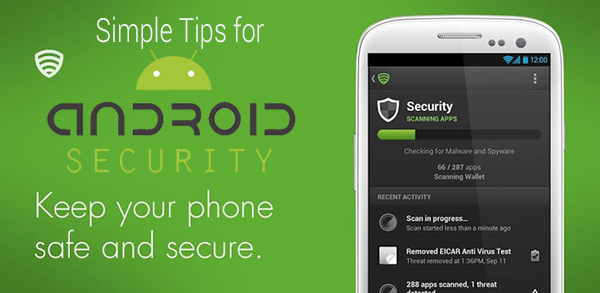 Secure APK scanning service detecting malware on Android device