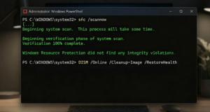 Running SFC scannow and DISM commands in Windows Terminal as administrator SFC and DISM are your first line of defense when app package integrity errors appear on Windows.