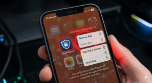  iPhone screen showing the Remove App and Delete App options after long-pressing an app icon Deleting a suspected clone app is step one but don't stop there. Change passwords and check subscriptions immediately after.